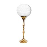 Beautiful brass table lamp and opalin glass
