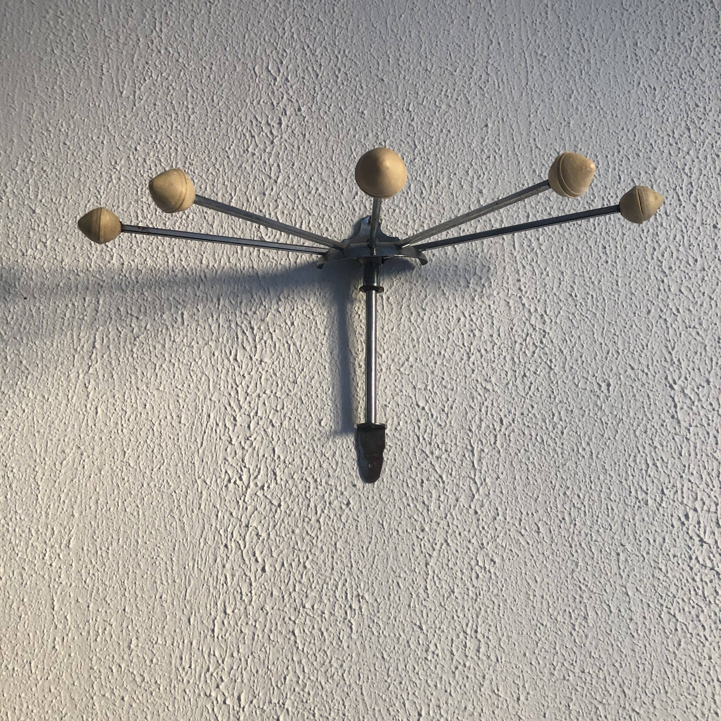 Portemanteau vintage 1960 parapluie torchons Serjac ivoire - 28 cm