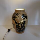 Ceramic tea light lamp, grandjean jourdan for vallauris