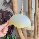 Vintage amber frosted glass pendant light – Soft light – Customizable