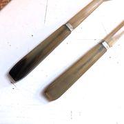Salad cutlery box in vintage blond horn 30/40 France