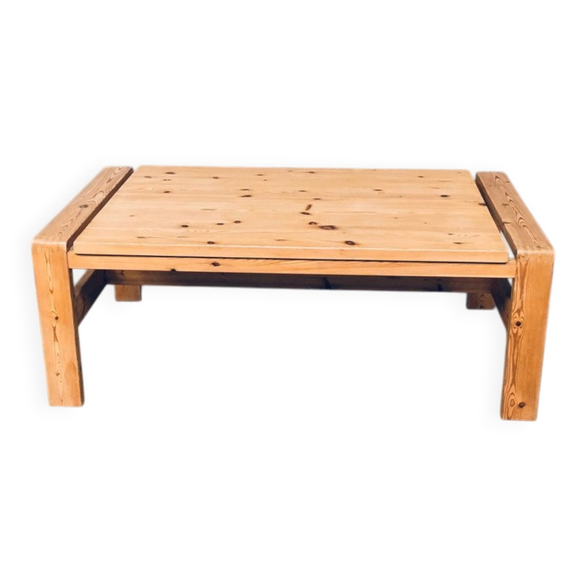Scandinavian Modern Design Solid Pine Coffee Table, 1970s