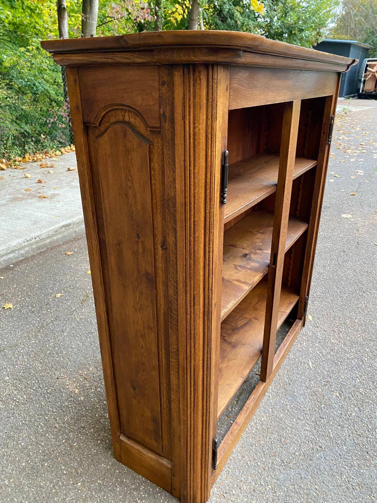 Vintage solid oak bookcase from the 18th century