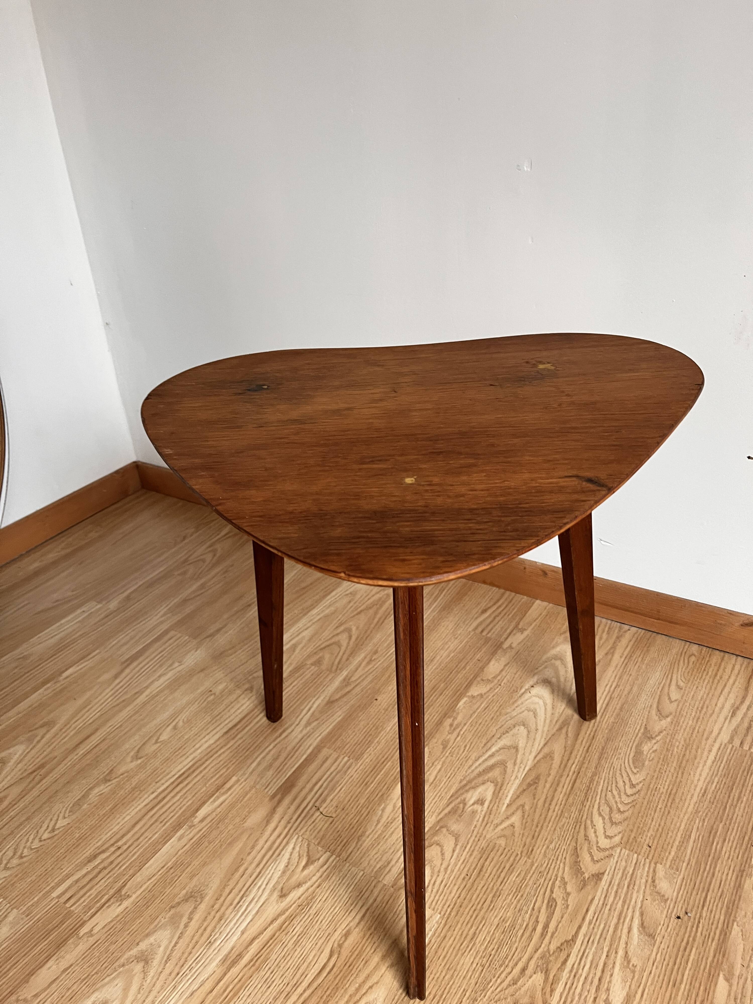 Tripod wooden coffee table