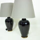 Paire de lampes vintage en céramique et laiton