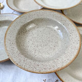 6 Tulowice speckled stoneware soup plates