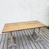 Farmhouse table on trestles