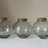 Set of 3 vintage glass candy jars from the 60s and 70s