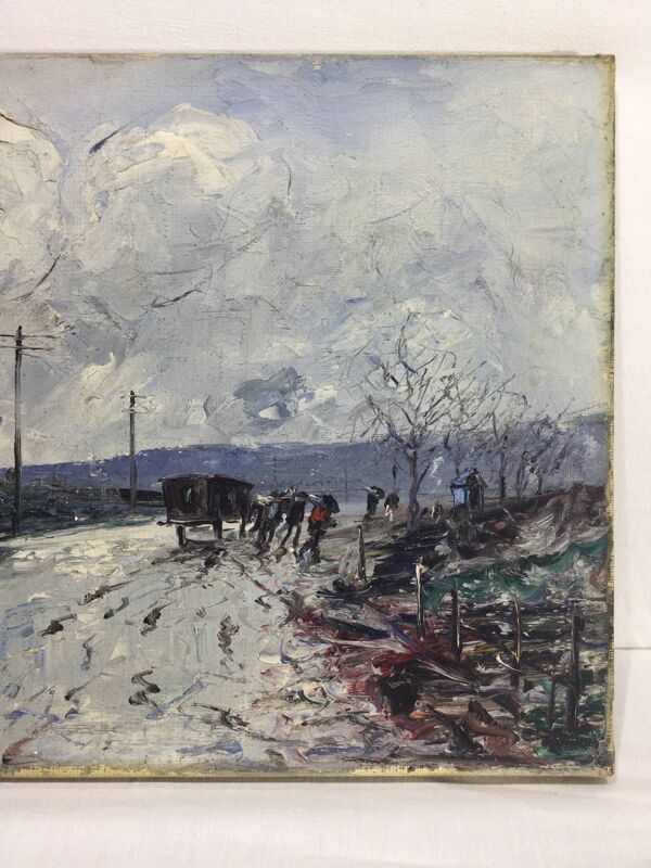 E. Febvre - Huile Sur toile « roulotte »