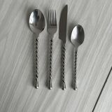 Vintage 24-piece twisted metal cutlery set