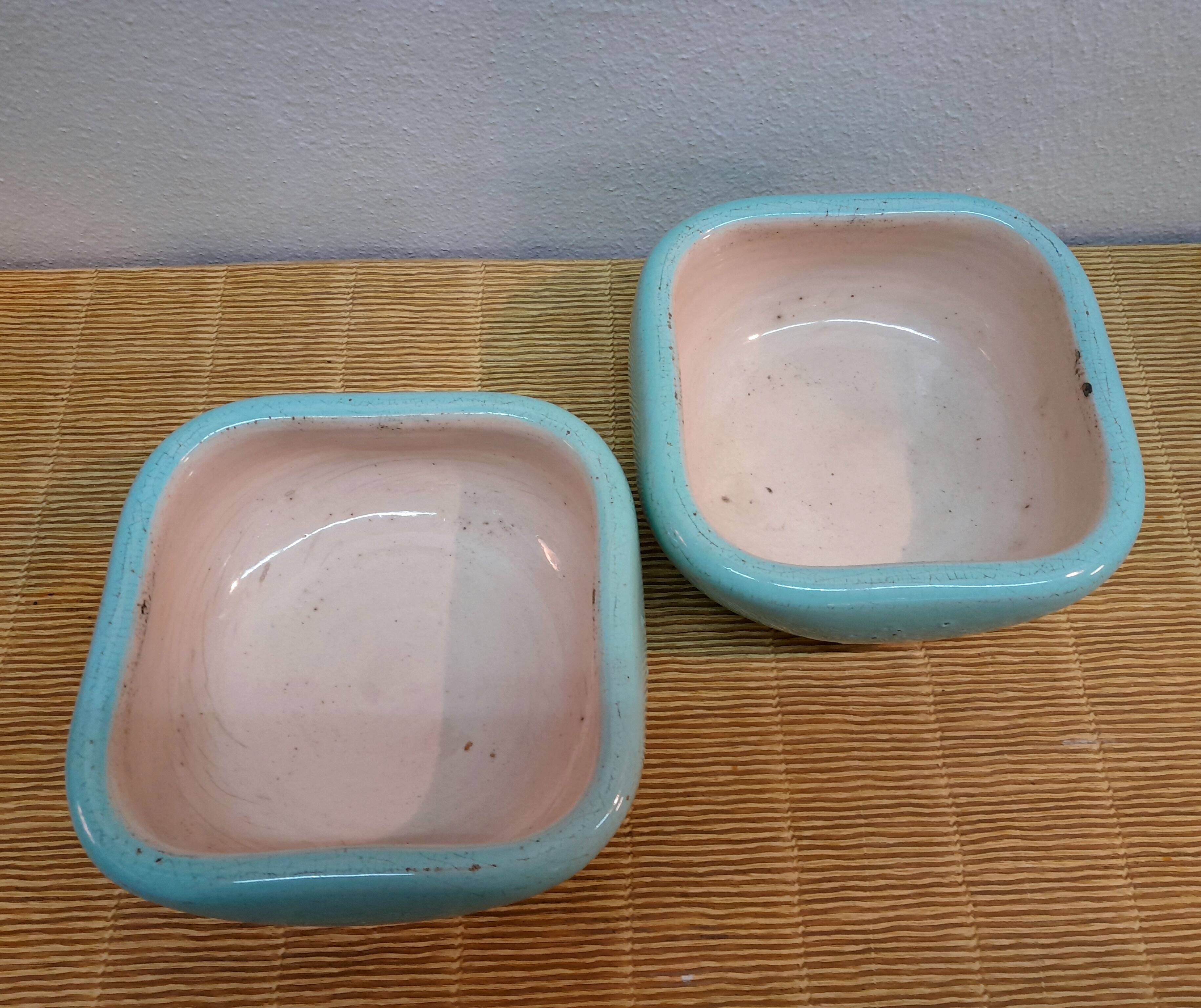 Pair of Keramos Sèvres ceramic pocket trays