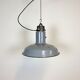 Midcentury grey enamel industrial ceiling lamp, 1950s