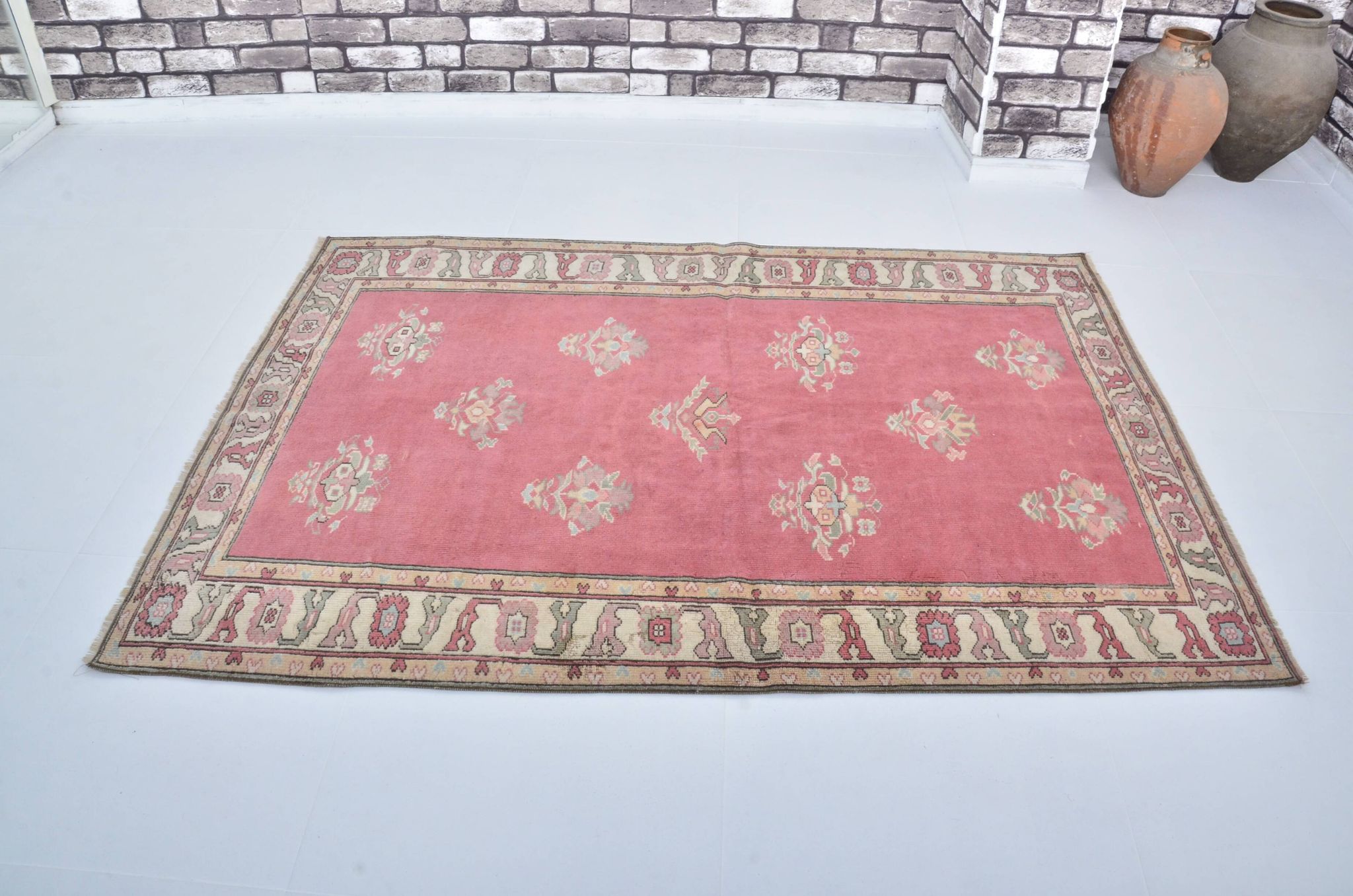 Tapis fait main Oushak turc sku 3548