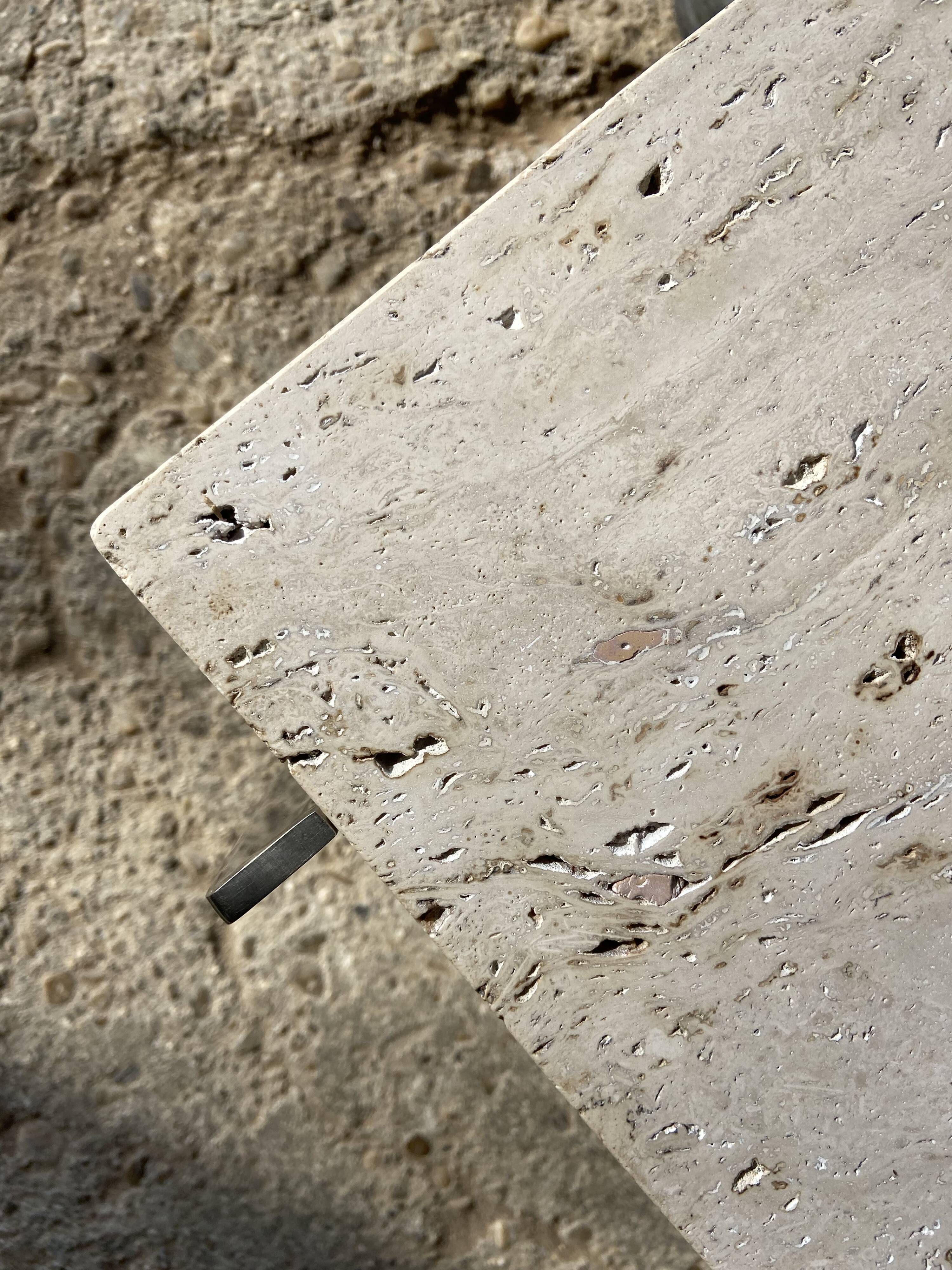 1970 rectangular travertine coffee table