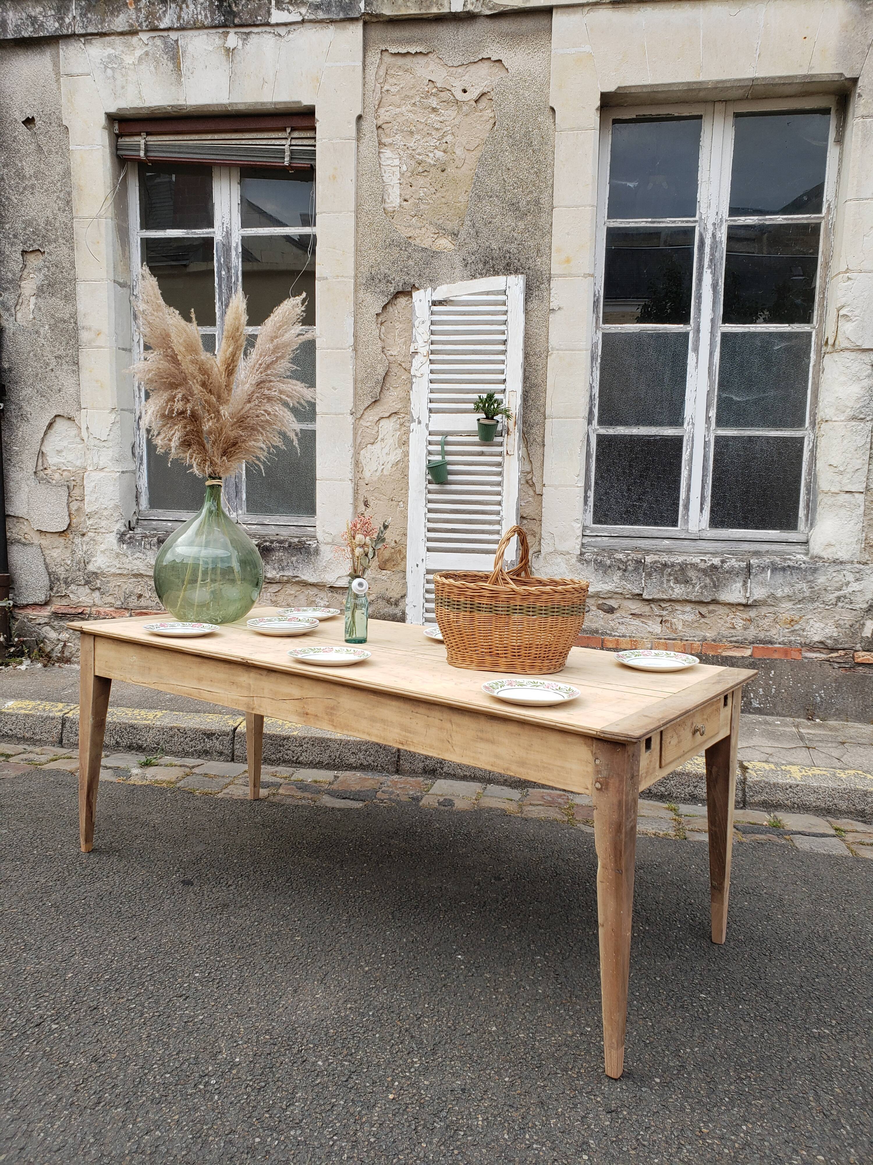 Farm table 2 poplar and chestnut drawers