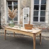 Table de ferme 2 tiroirs peuplier et chataignier