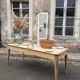 Table de ferme 2 tiroirs peuplier et chataignier