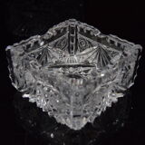 Pair of ashtrays, cut crystal glass, bohemia in the 1960's