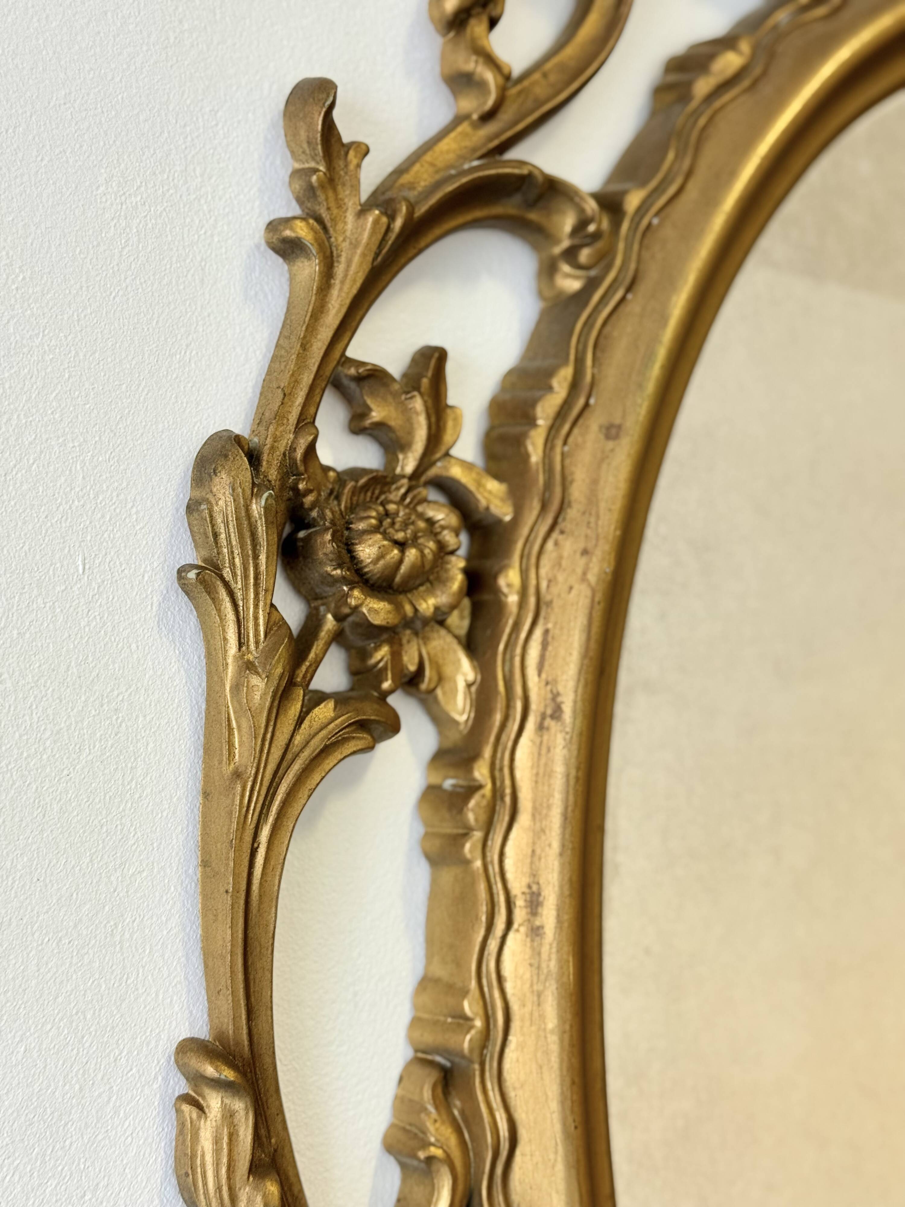 Baroque Style Oval Gold Mirror by Roberta Wood
