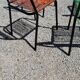 Set of 4 chairs scoubidou green and orange tubes metal black from the 60s