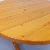 Vintage Charlotte Perriand Les Arcs round pine dining table from the 60s 70s