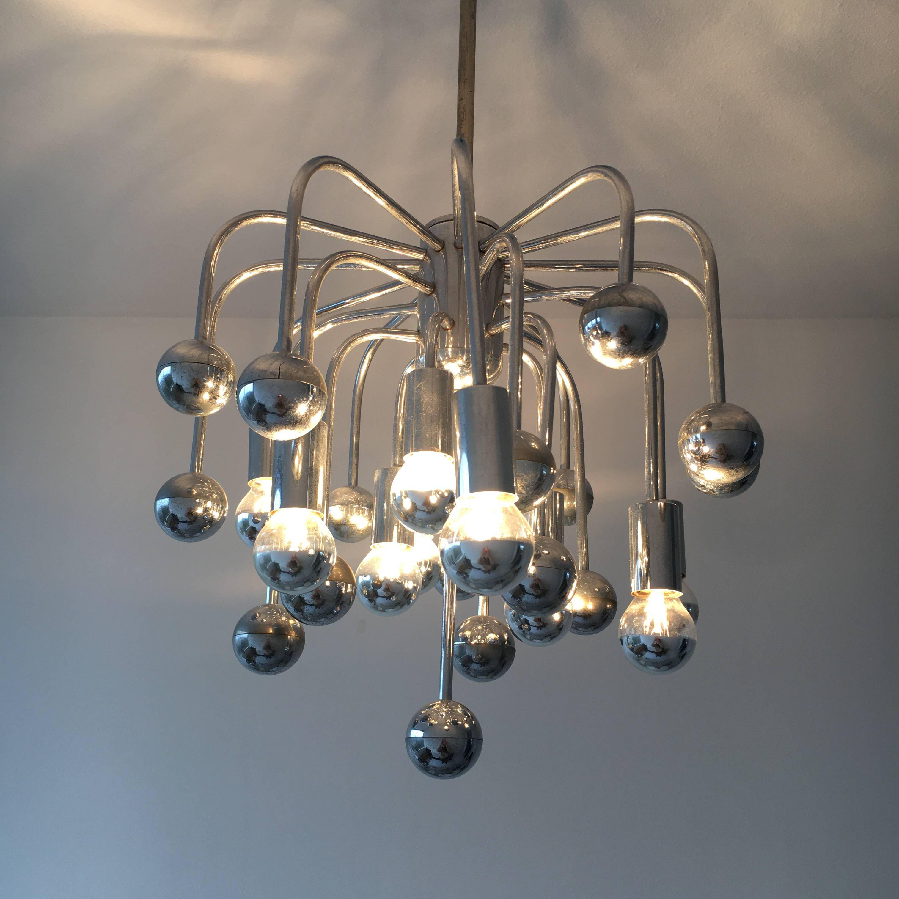 Space age sixties design sputnik hanging lamp, 1960’s