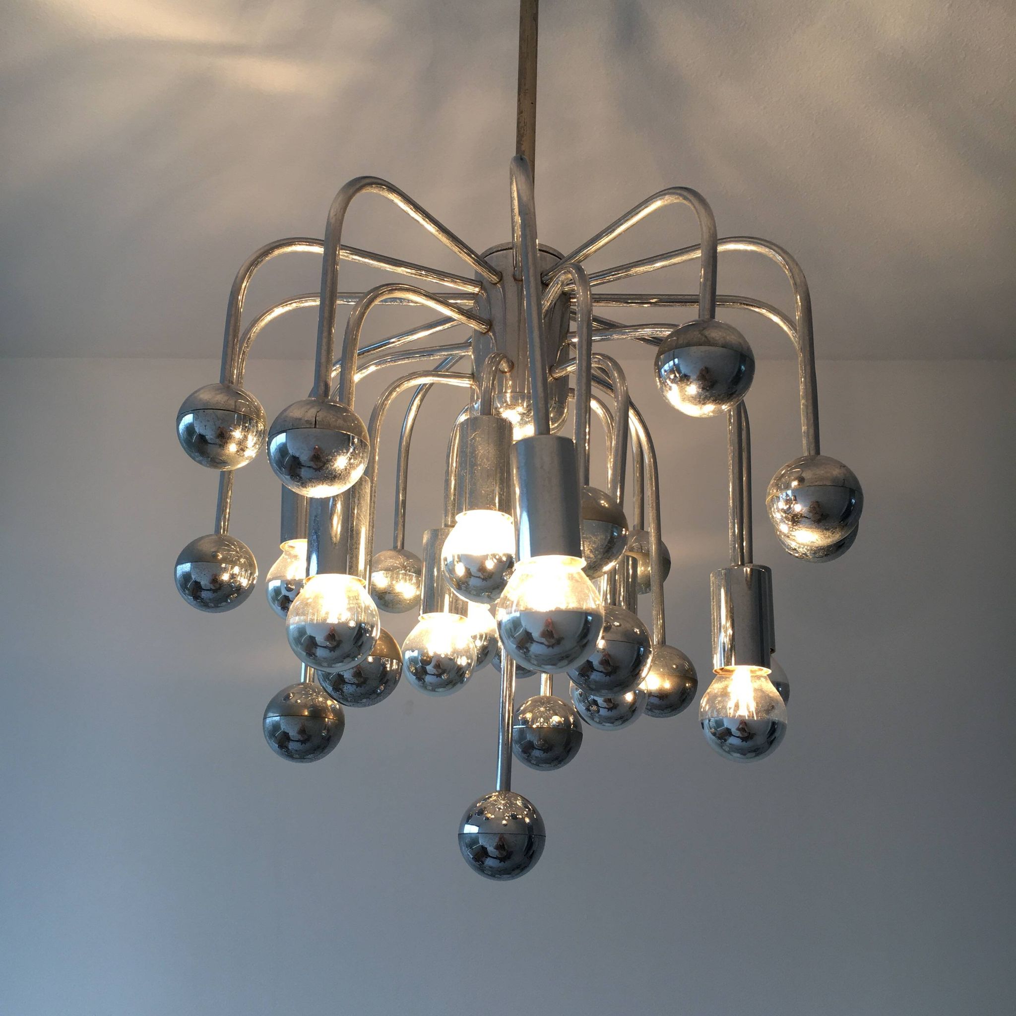 Space age sixties design sputnik hanging lamp, 1960’s
