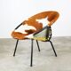 Chaise ballon en cuir 1950