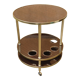 Round "bar" service in gilded metal on wheels and formica trays