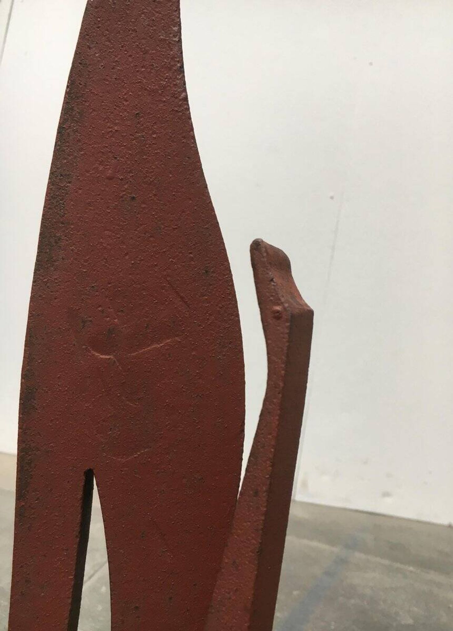 Sculpture d'oiseau grue en métal du milieu du siècle
