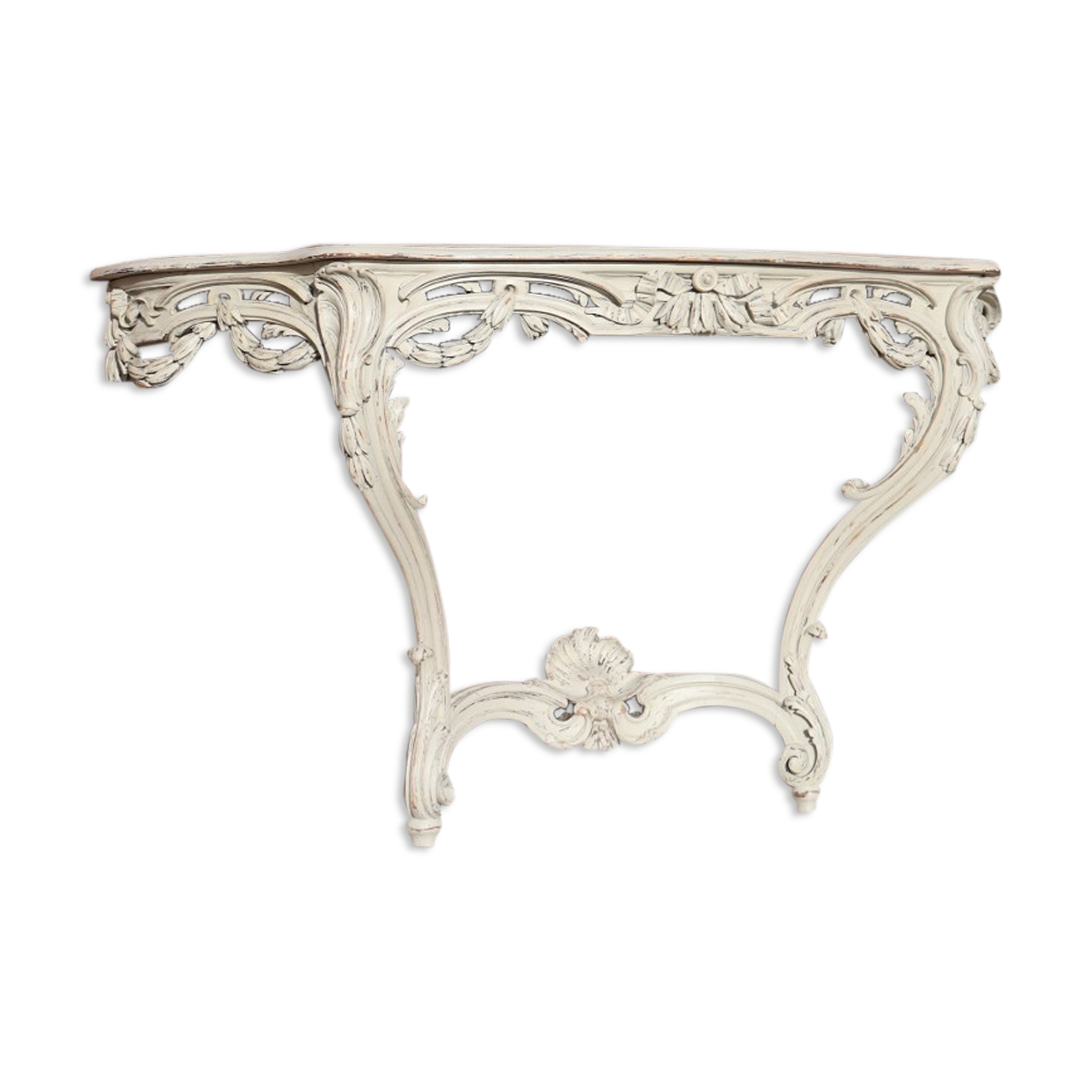 Carved wooden console