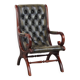 Green Cowhide Leather English Chesterfield Armchair