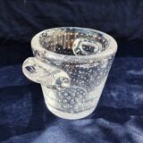Ice bucket, thick bubbled glass, Schneider Paris
