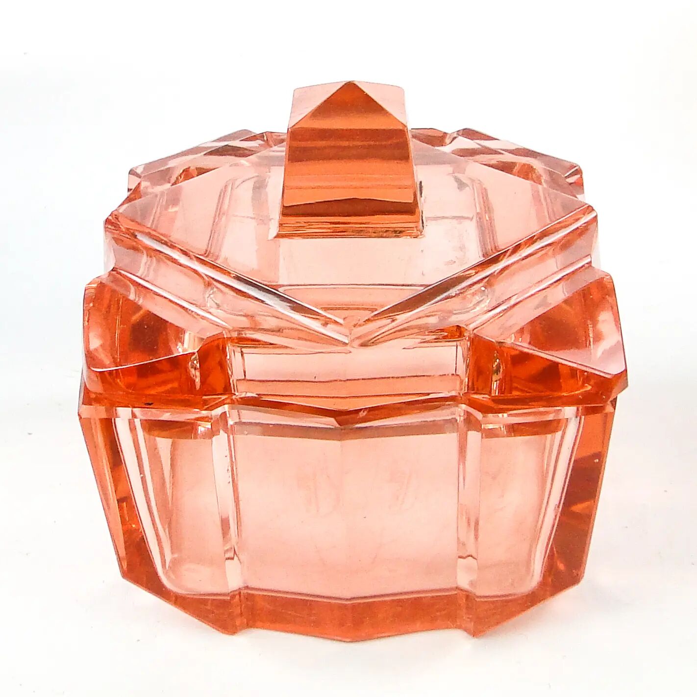 Art Deco bonbonniere, crystal, Moser, Czechoslovakia, 1930s