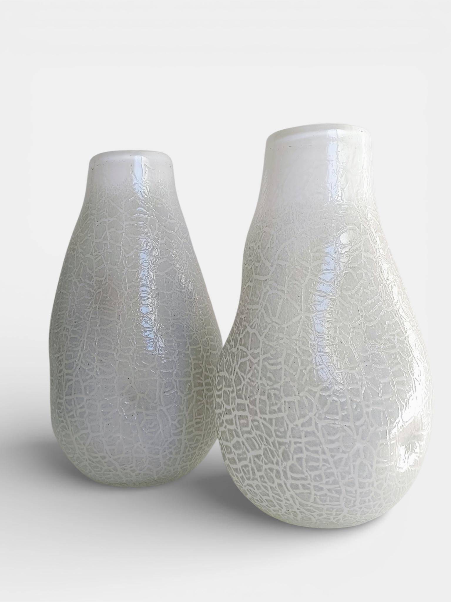 Brutalist Pair of Murano Art Glass Vases by Costantini, 1970s