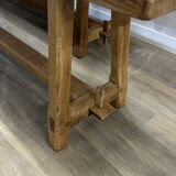 Pair of solid stripped oak farmhouse benches