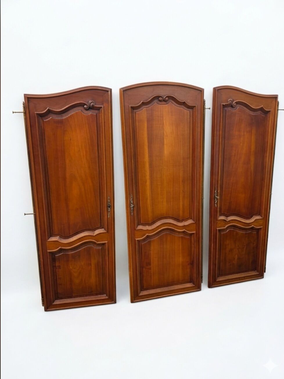 3 Louis XV style wardrobe doors in solid cherry wood