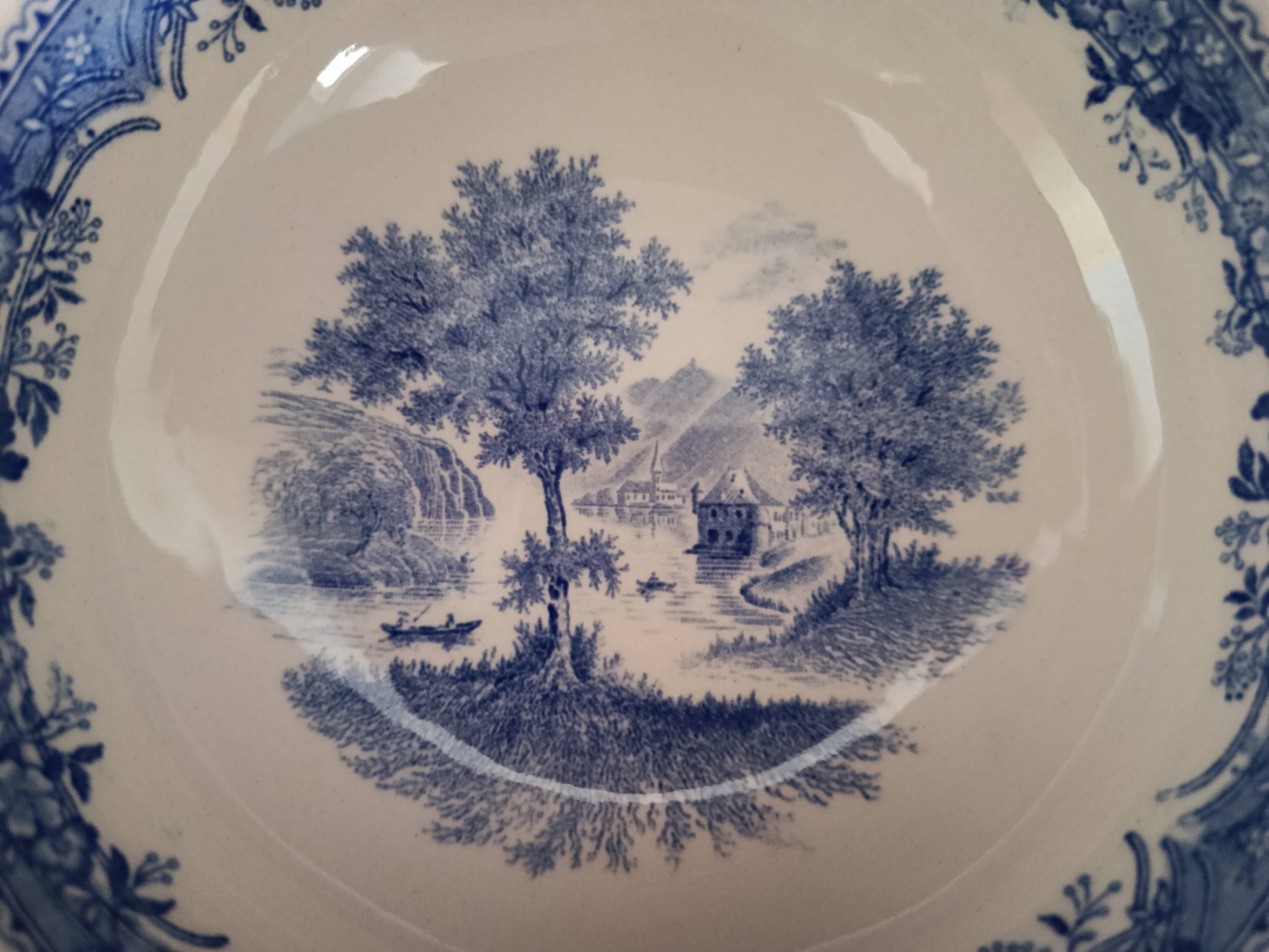 Set of 6 ceramic soup bowls by Villeroy & Boch, Burgenland model.