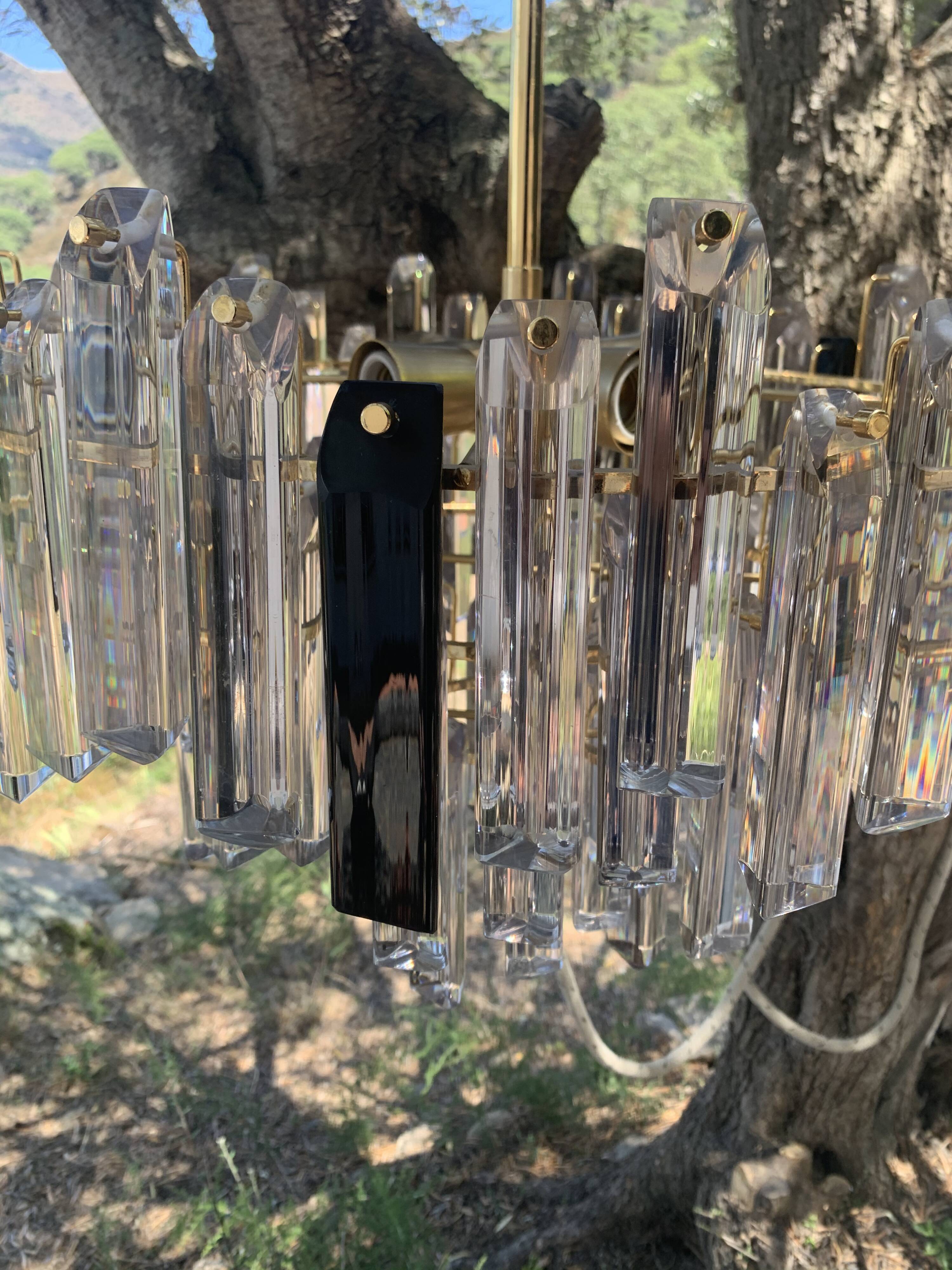 Venini trihedron chandelier in Murano glass