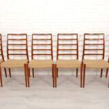 6 x vintage dining chairs | Niels Otto Møller | Model 82 | Papercord | Teak