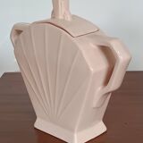 Saint Amand Art Deco earthenware creamer and sugar bowl