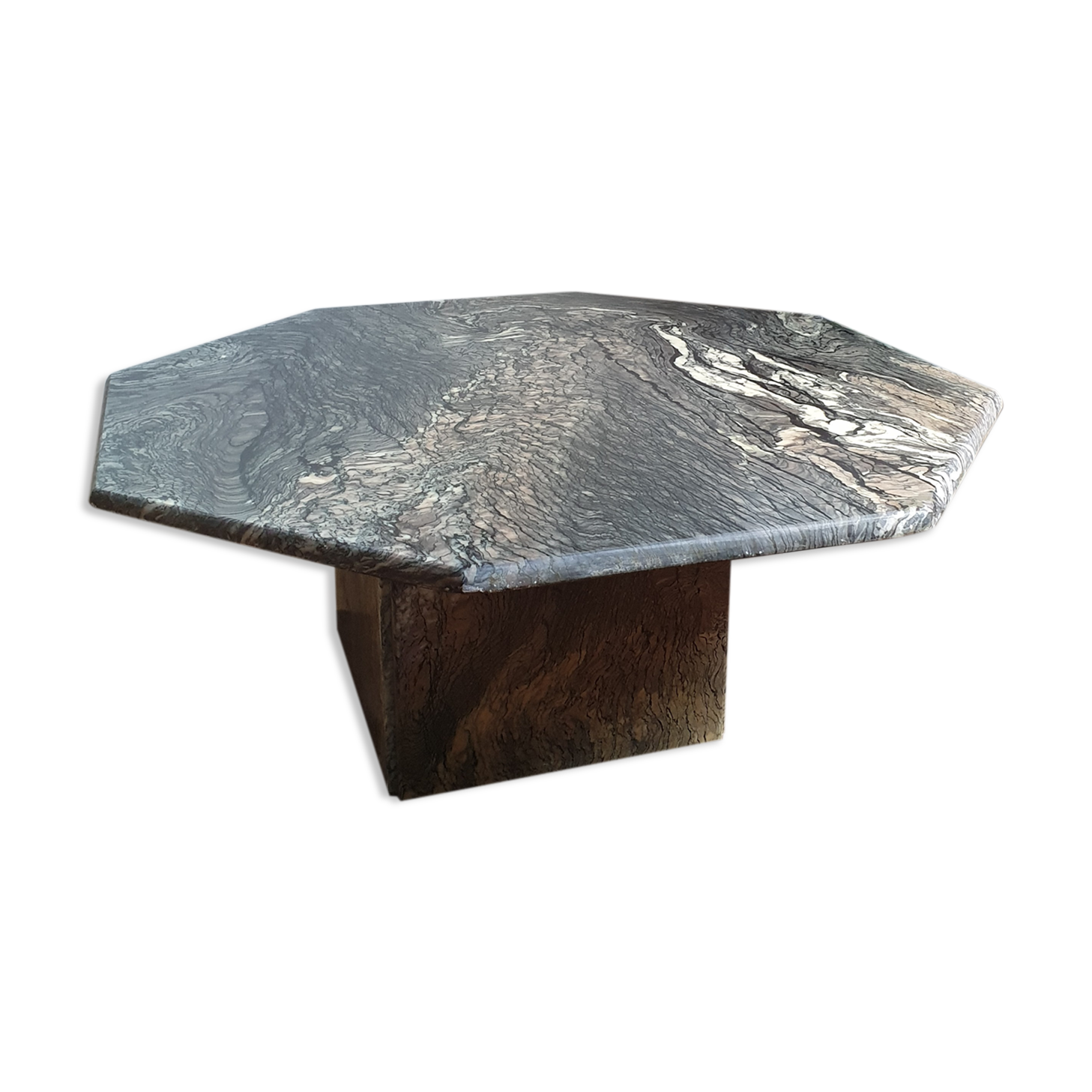 Vintage marble coffee table Rochebobois 70s