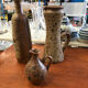 Lot de trois vases en grés pyrite