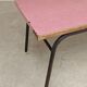 Large canteen table in pink formica and metal.