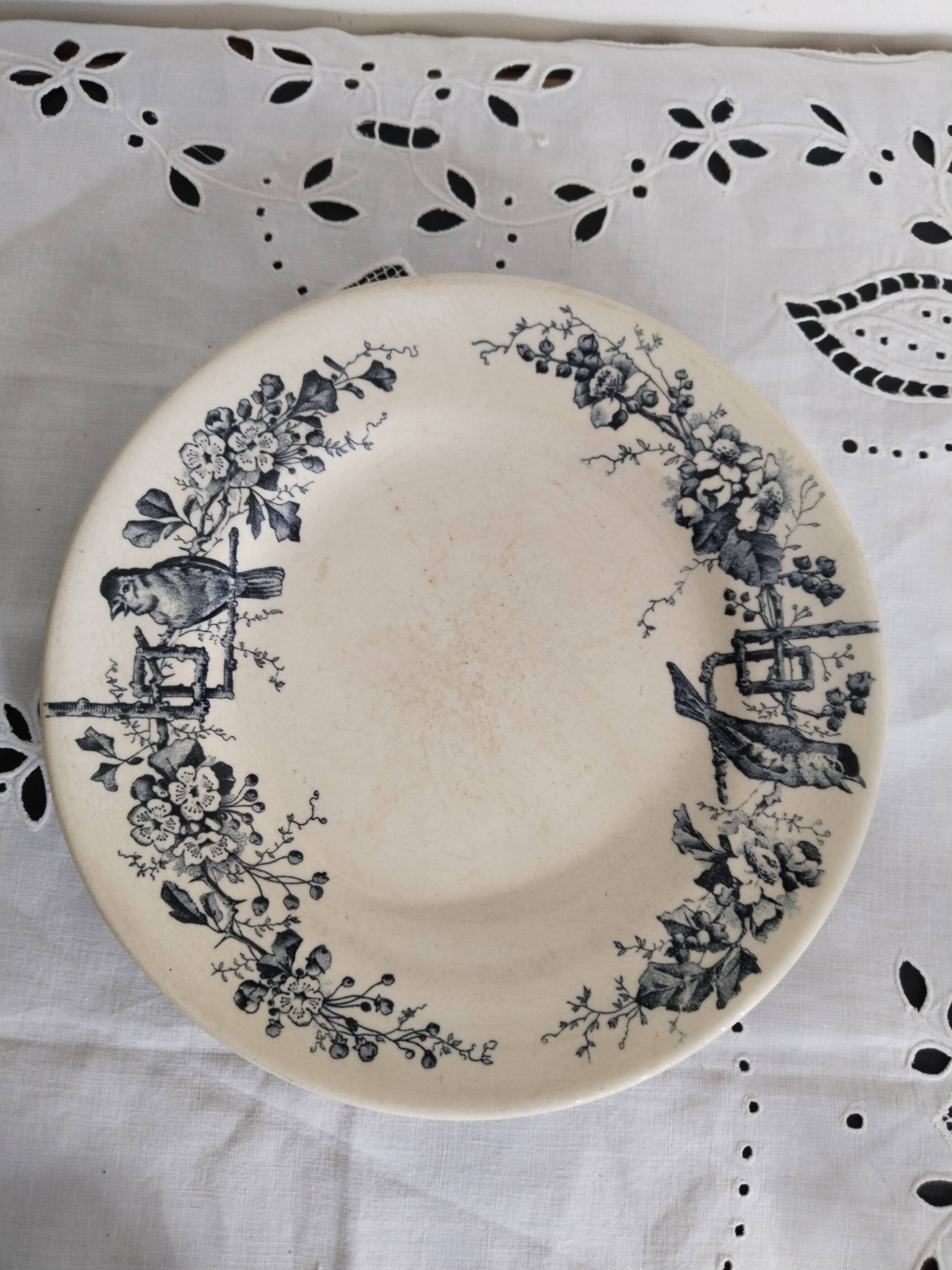 E.Bourgeois earthenware dinner plate