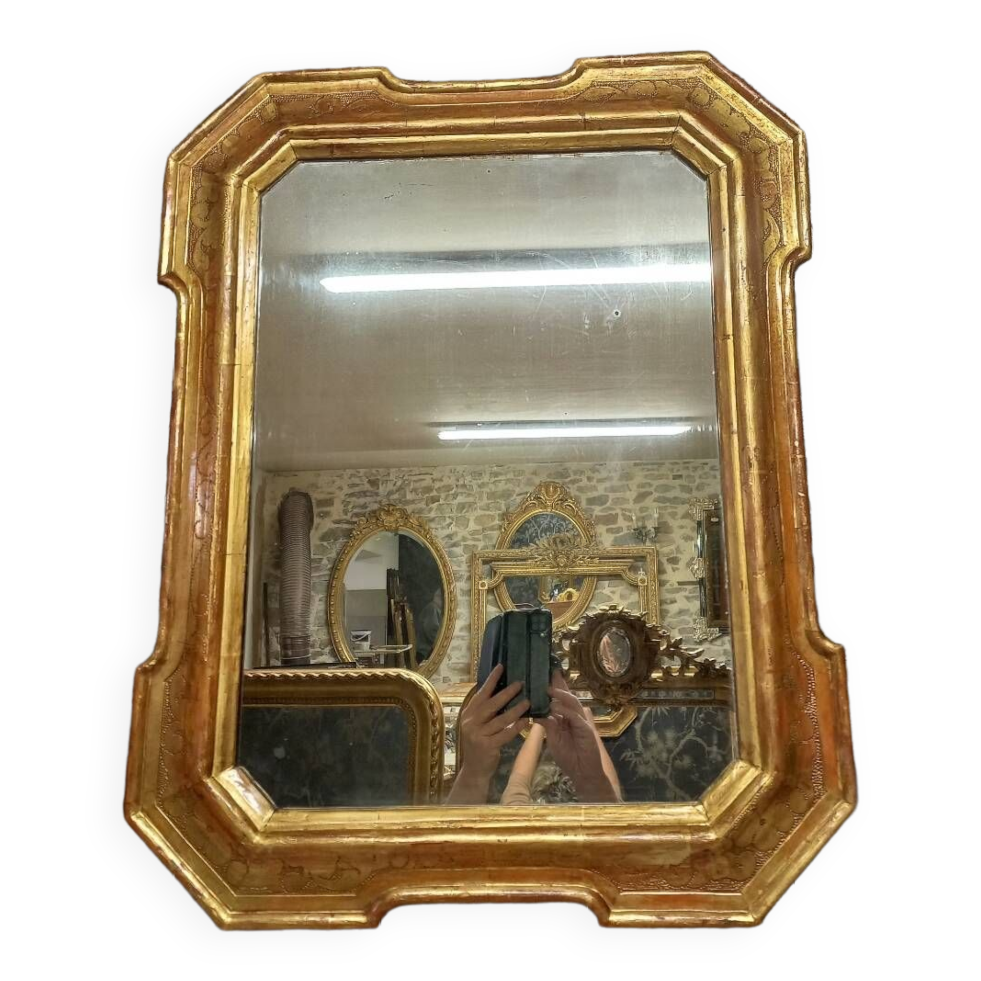 19th century mirror 69 x 54