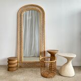Rattan foot mirror with braces H:2m