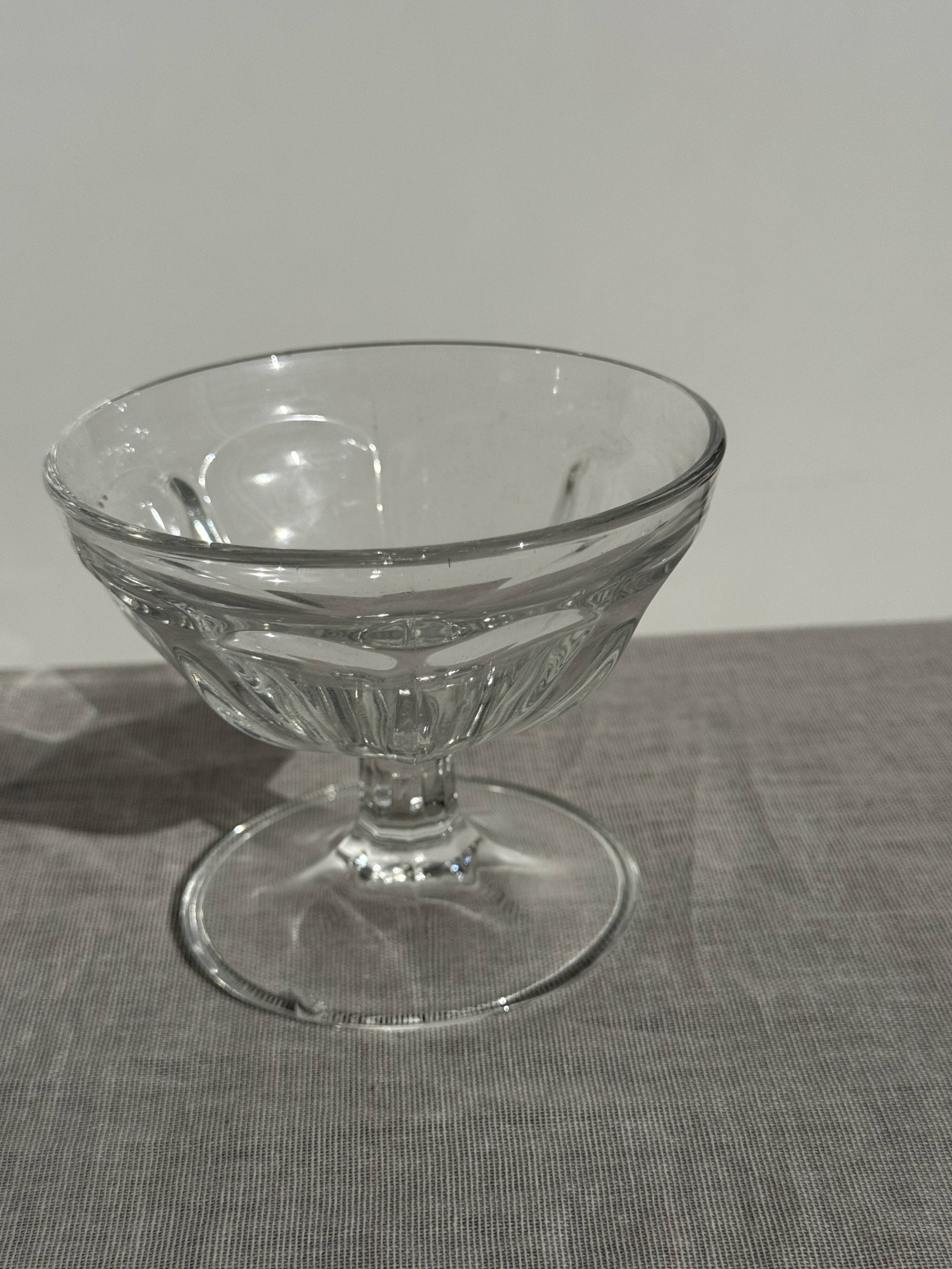 Set of 10 small vintage glass ice cream bowls.