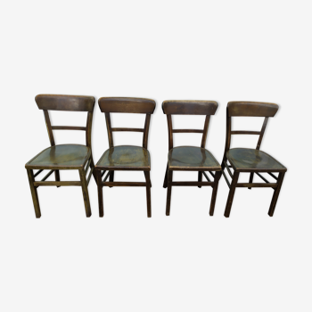 Lot de 4 chaise de bistrot bois