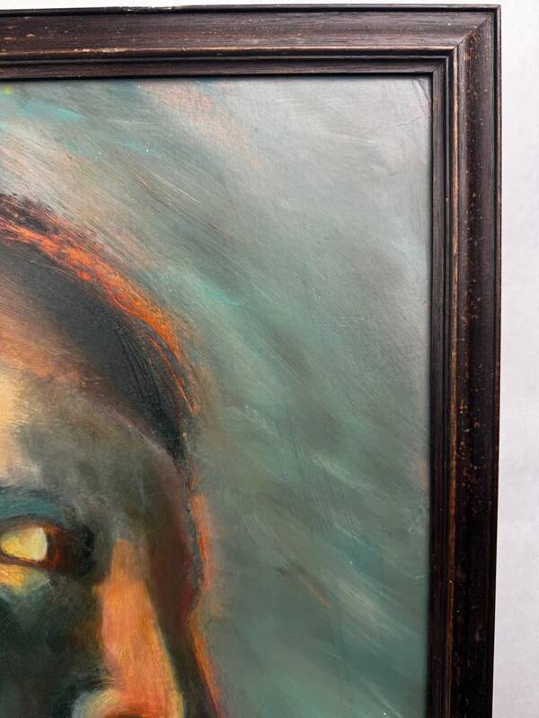 Oil on cardboard – stylized Art Deco study after the Adam of the Sistine Chapel – 60 x 80 cm